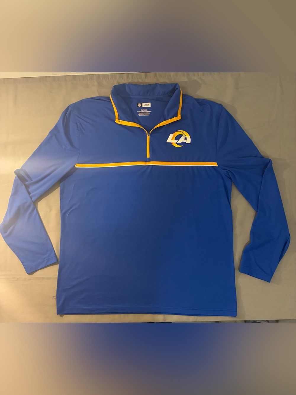 NFL Los Angeles Rams Royal Blue Quarter-Zip Pullover with Gold Trim